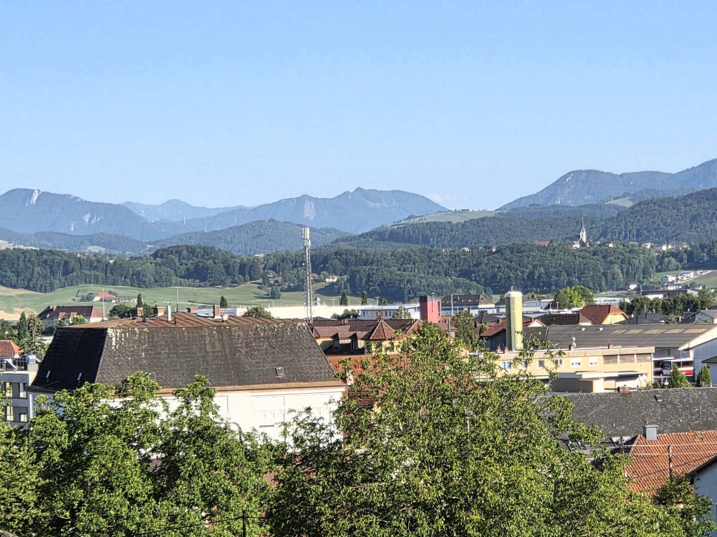 Geräumige familienwohnung mit Garten Garage und Aussicht