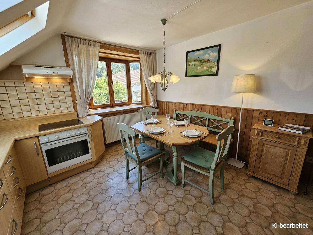 Familienwohnung mit großem Garten und Bergblick