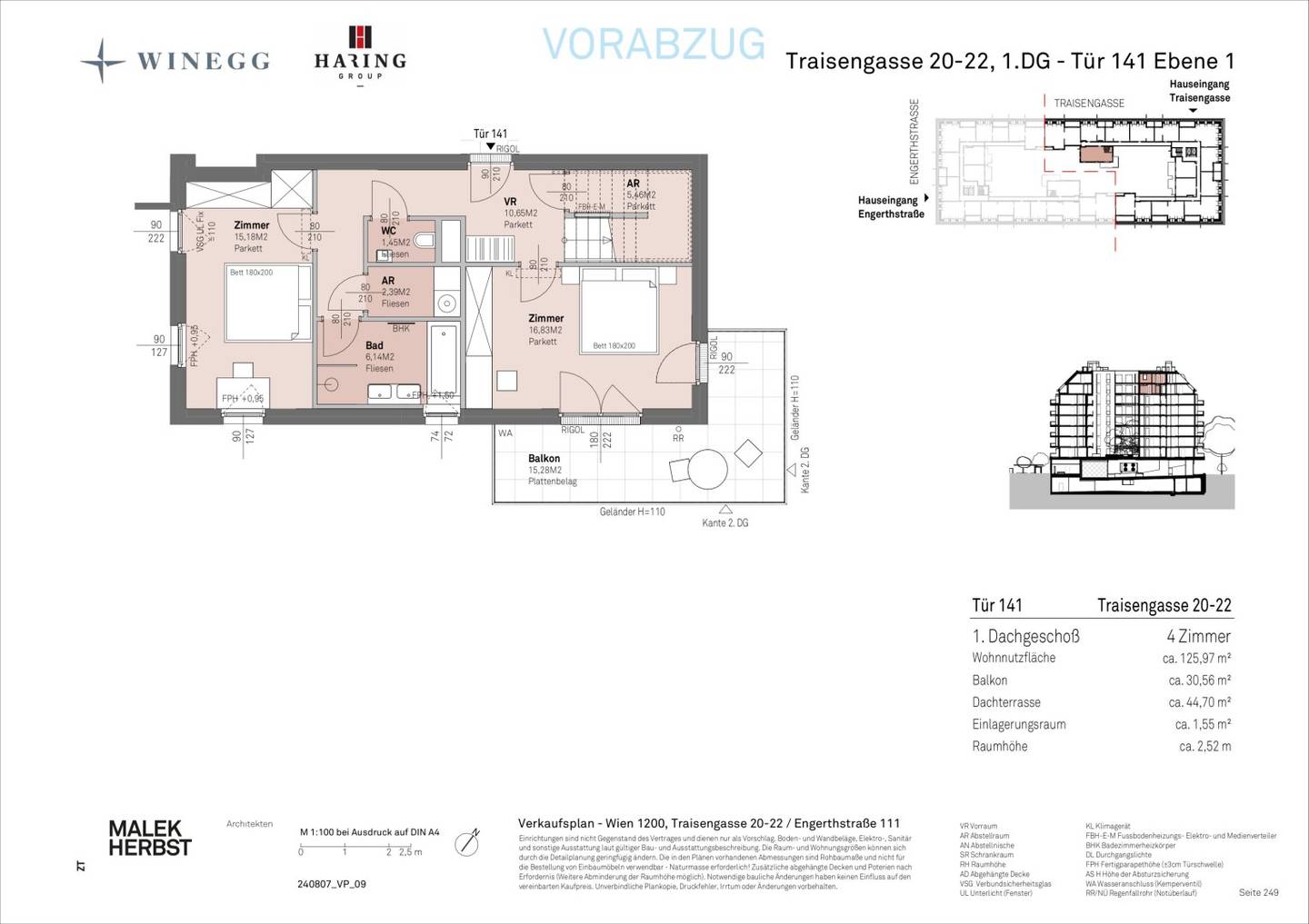 New build apartment by the Danube with balcony