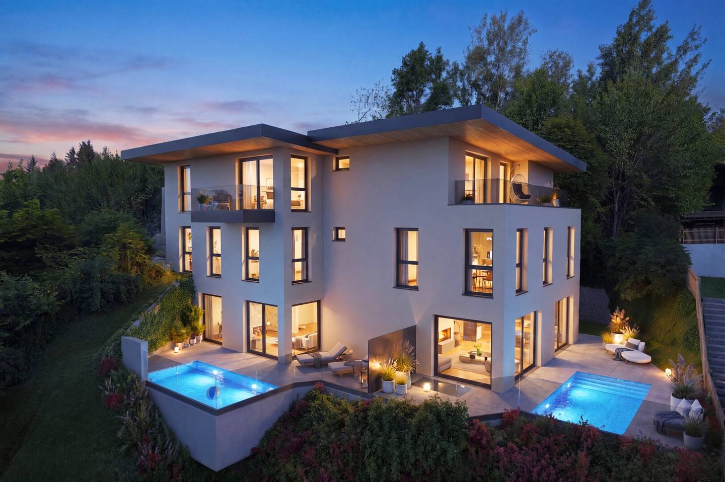 LIVING ABOVE the INN VALLEY: Barrier-free 5-room NEW-BUILD semi-detached house with private lift and swimming pool in a dream LOCATION!