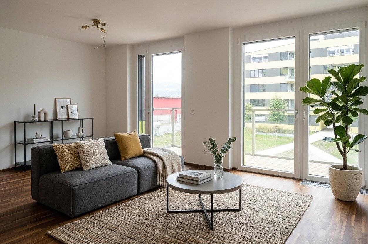 Living at Winterhafen - modern 2-room apartment with balcony on the 1st floor