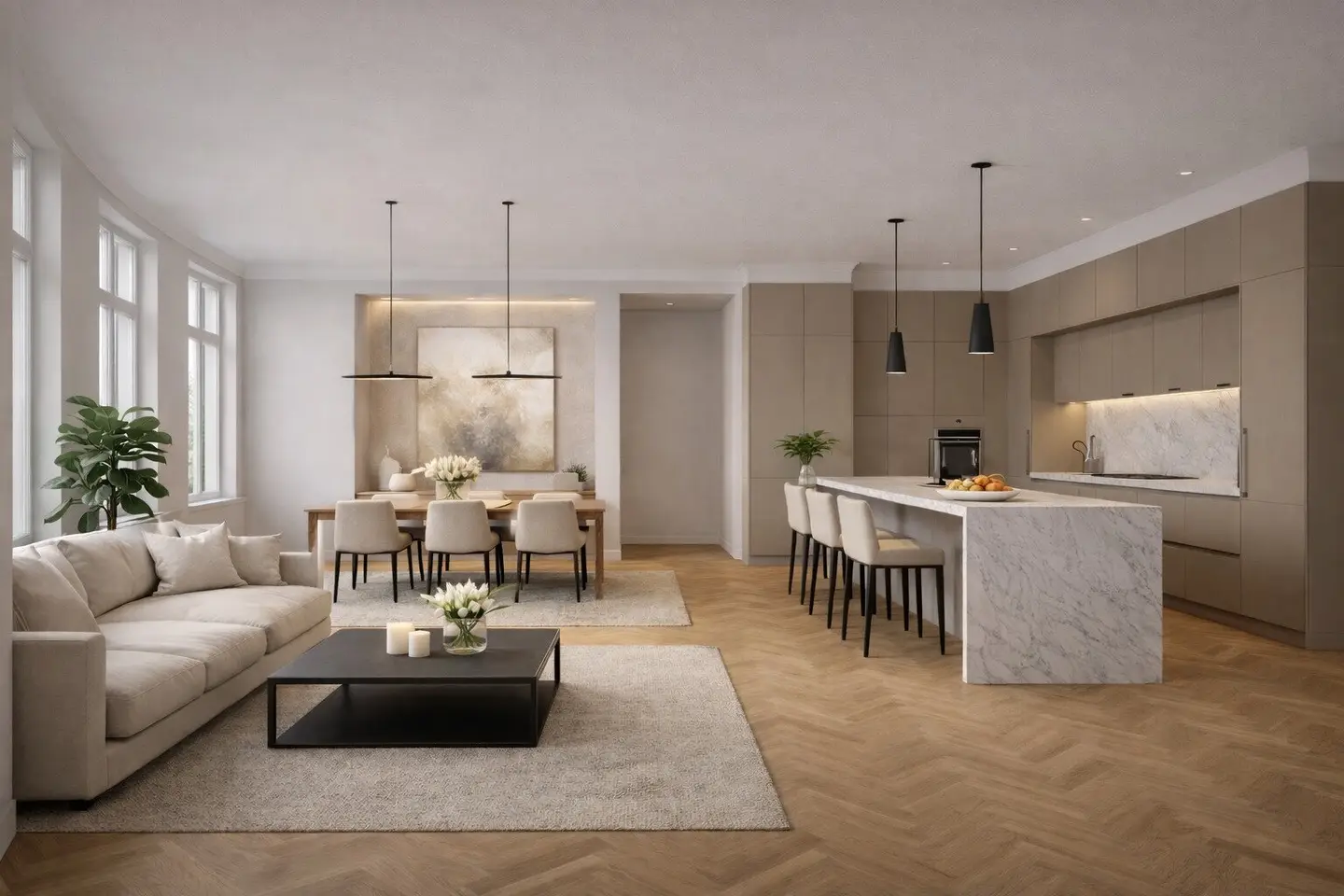 Reside at the Belvedere, Elegance on an Entire Floor, 6-room apartment with spacious inner courtyard balcony and garage parking space