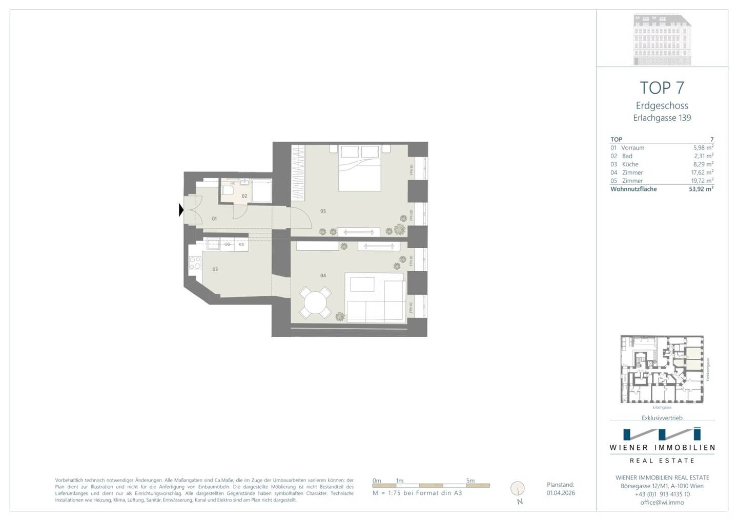 Unrenovated two-room apartment