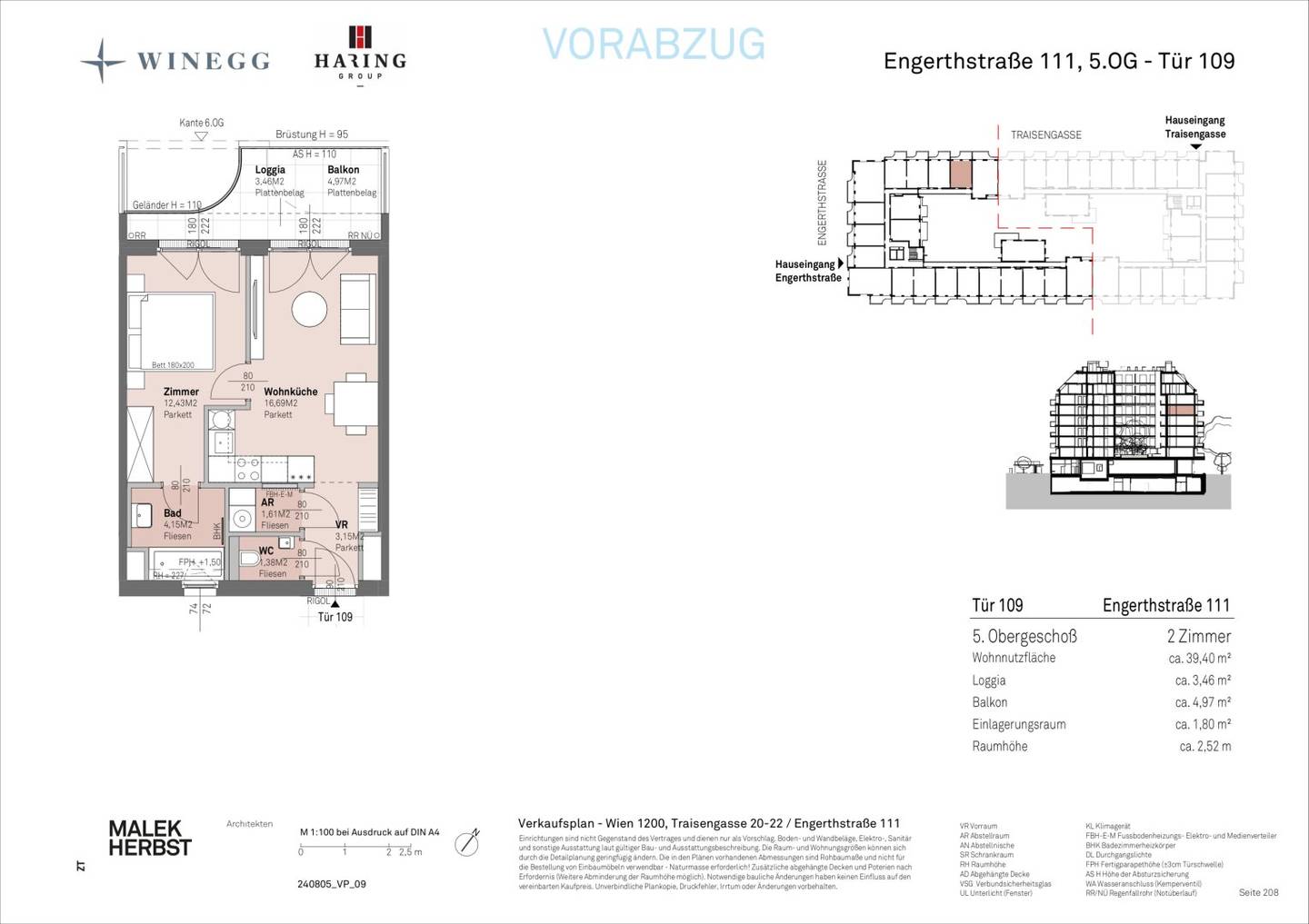 Wohnung am Donauufer Brigittenau Neubau