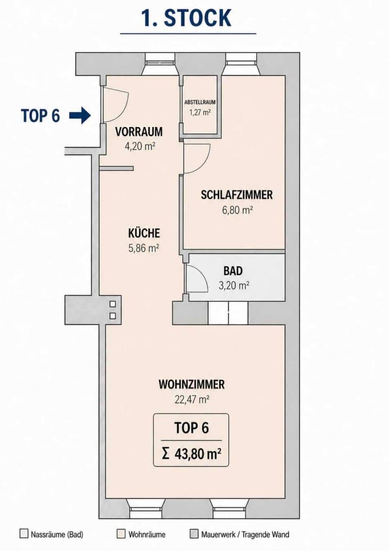 Renovated and furnished 2-room condominium in a renovated period building with elevator and district heating connection