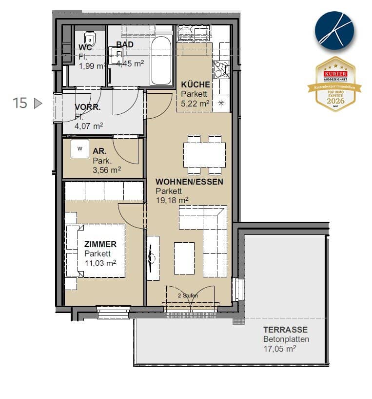 U6 proximity | Quiet terrace gem in the new building
