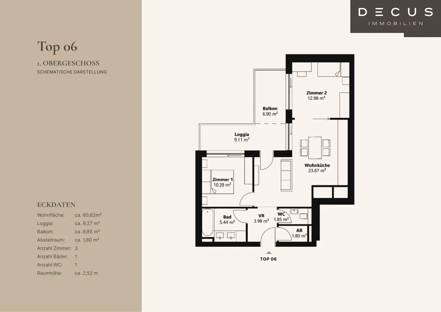 | 3 ZIMMER WOHNUNG | HOCHWERTIGER ERSTBEZUG MIT LOGGIA & BALKON | IDEAL FÜR MODERNE WOHNFORMEN |