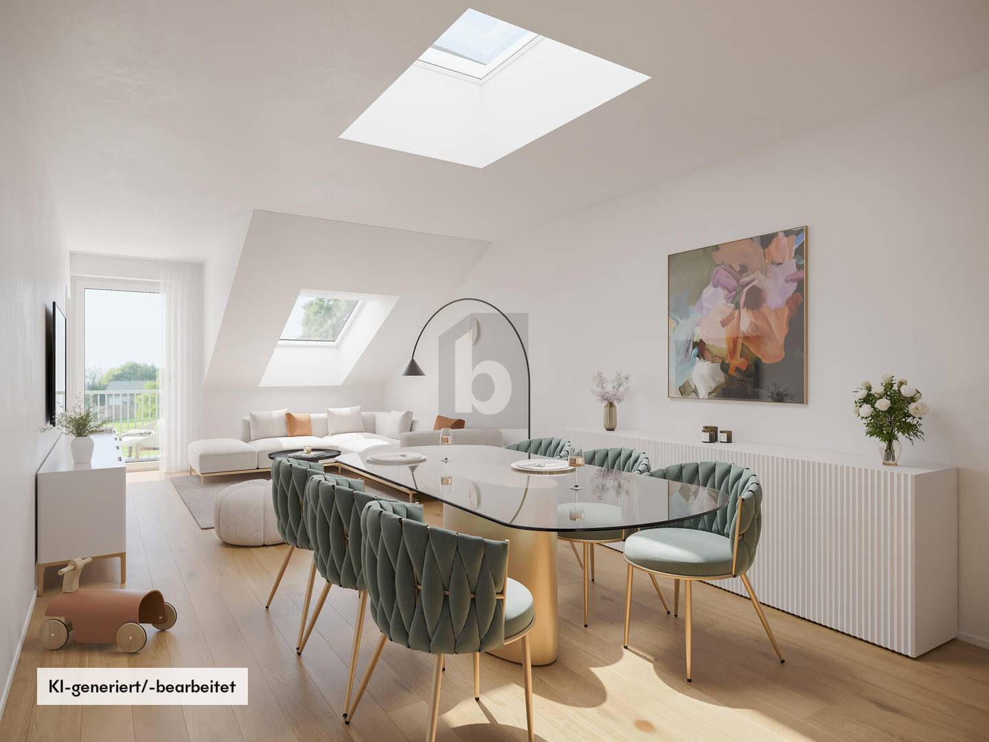 Neubau Dachgeschosswohnung mit Balkon und Anschluss ans Grüne