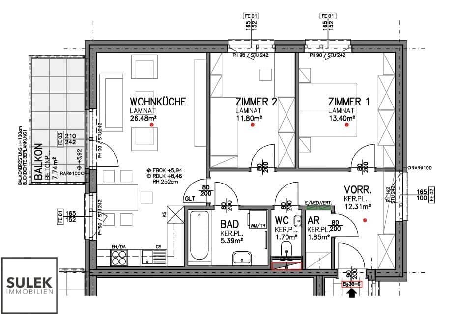 Wohnung Erstbezug Westbalkon Stellplätze