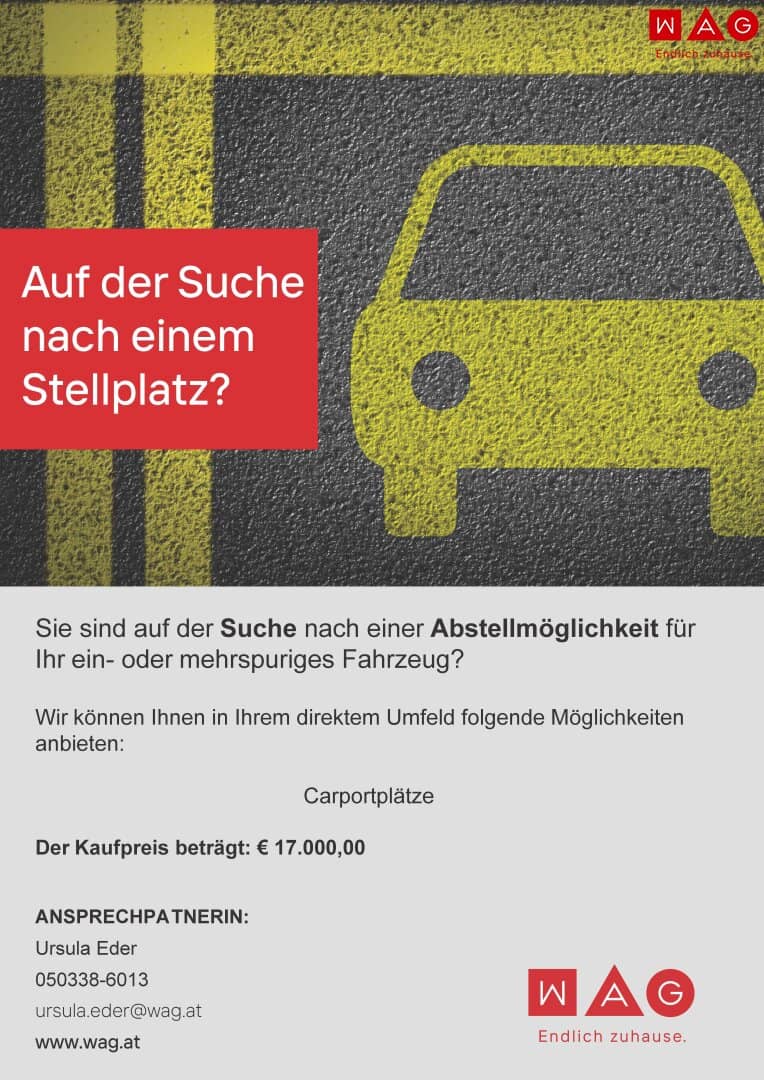 Zinöggerweg/Spallerhof: Absperrbarer Stellplatz in ruhiger Siedlungslage
