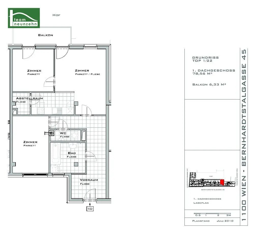 Modern 3-room apartment including fitted kitchen and balcony Available from October
