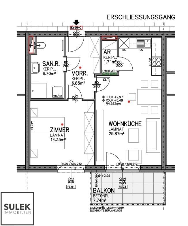 Brand new apartment with balcony and parking