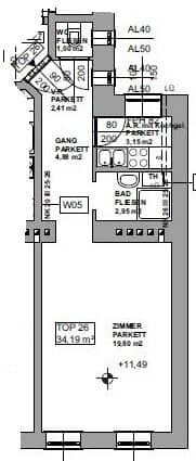 spacious 1-room apartment in quiet location