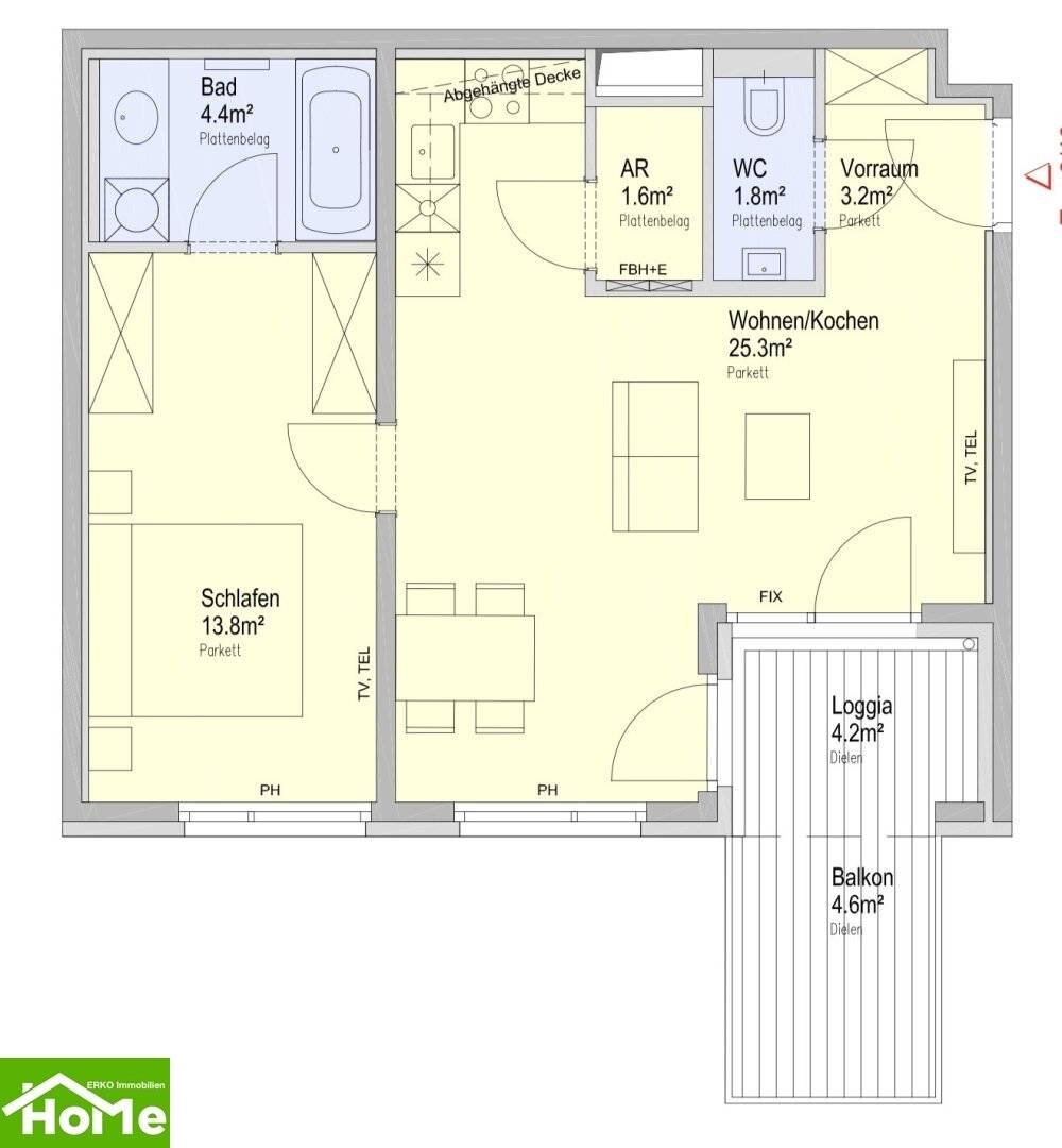 Modern new build in central residential location with balcony