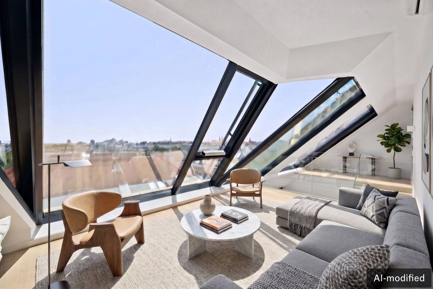 An architectural statement in the 9th district, attic apartment with breathtaking views