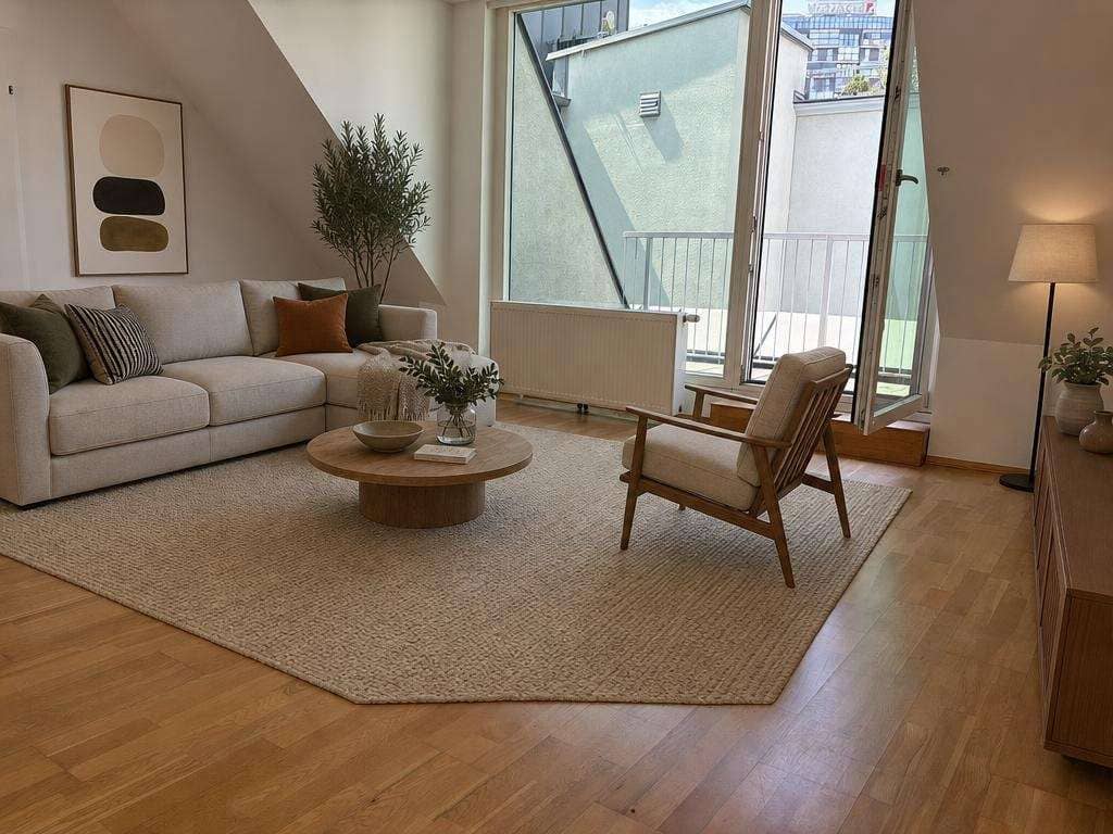 Bright penthouse apartment with terrace and air conditioning