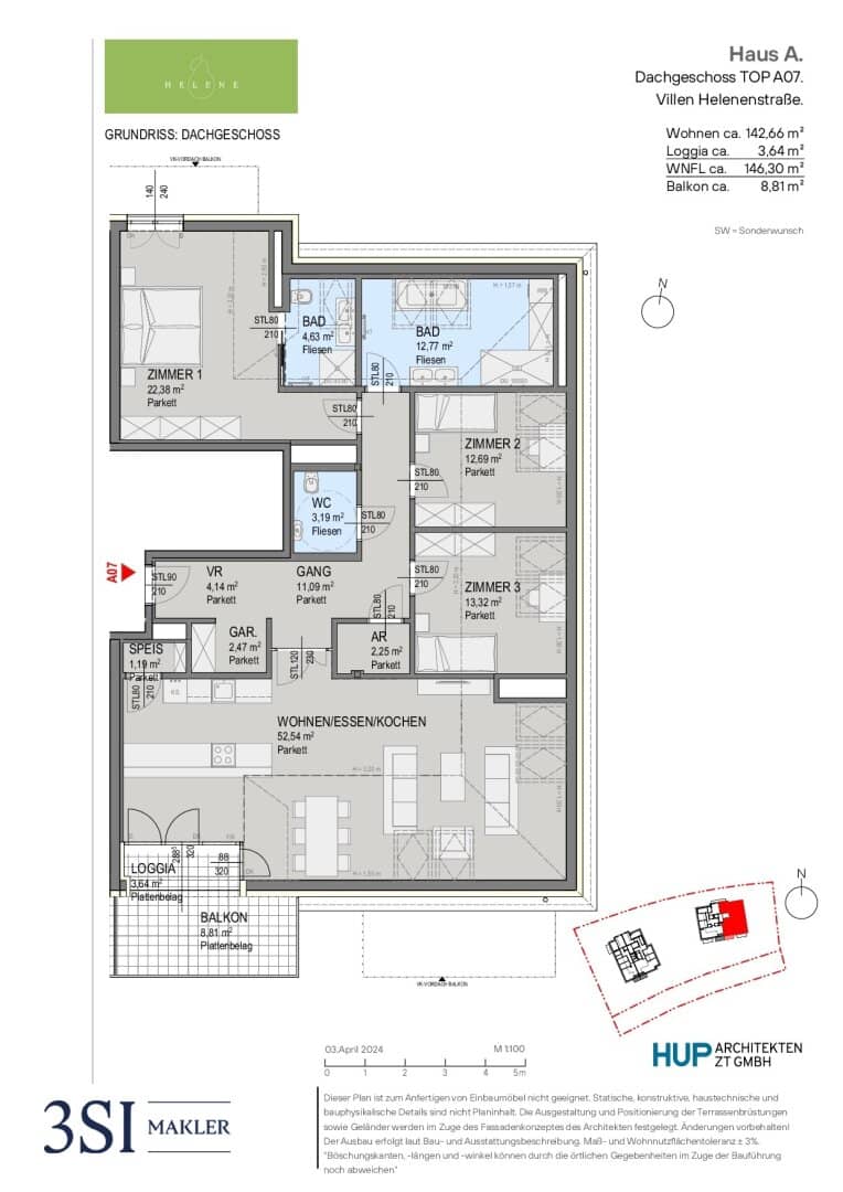 Dachgeschosswohnung Erstbezug großzügige Loggia