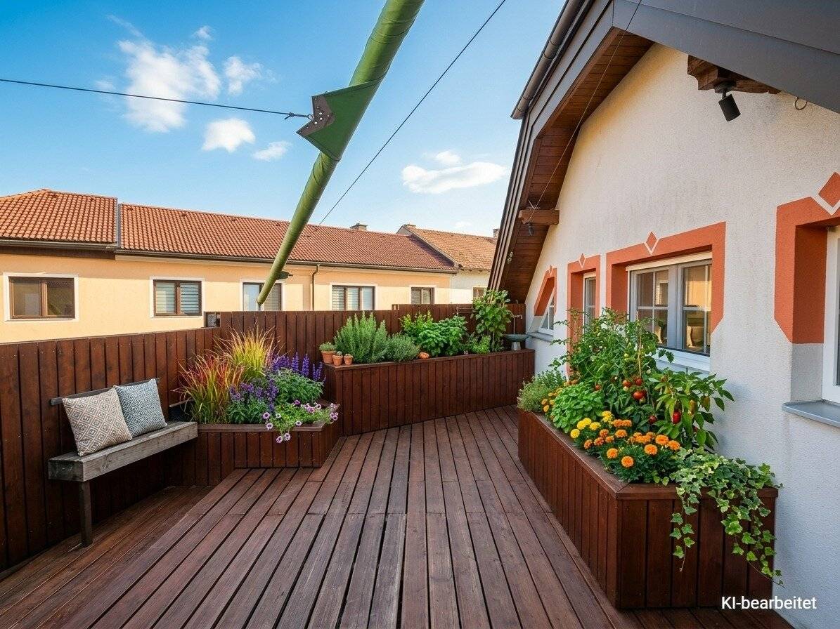 Spacious living on 150 m² with roof terrace, sun sail and carport – immediate occupancy