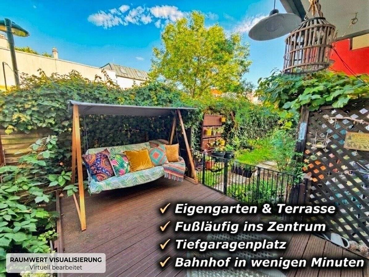 GARTENWOHNUNG in Mödling | 3 Zimmer | Terrasse &amp; Eigengarten | Tiefgarage | ca. 85 m² gew. NFL