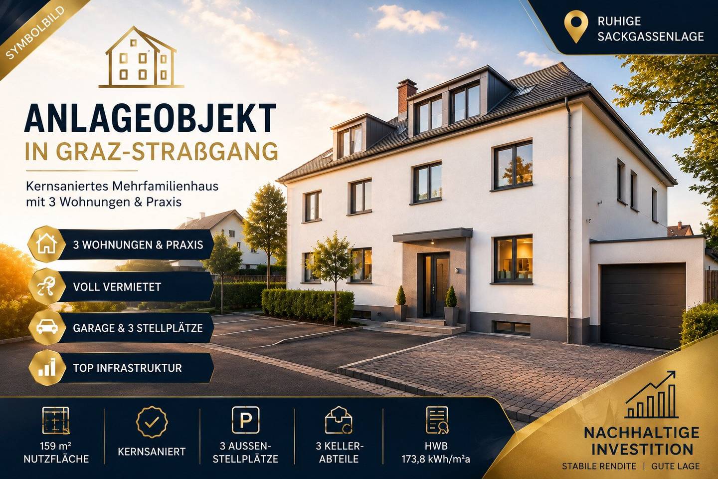 Attraktives Mehrfamilienhaus in Graz-Straßgang | 4 Einheiten | Voll vermietet