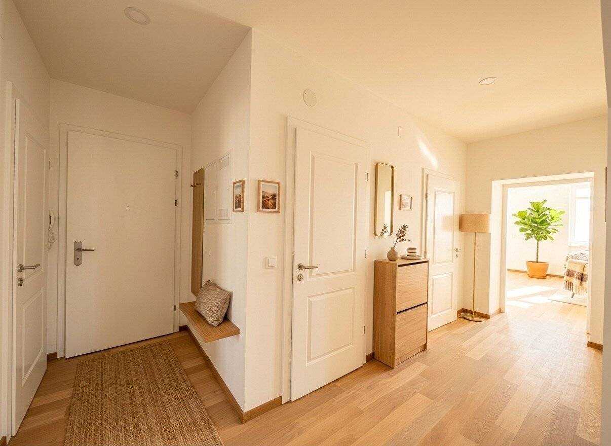 Modern gestaltete Altbauwohnung mit großzügigem Wohnbereich und südseitigen Außenflächen