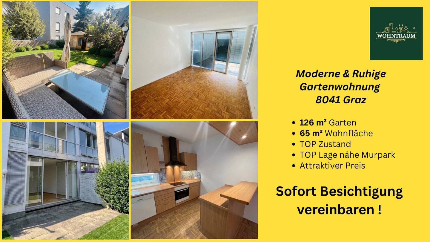 Ruhige neu renovierte 65m2 Gartenwohnung in TOP-Lage mit viel Raum für individuelle Gestaltung!