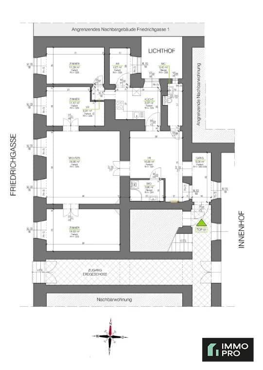 Geräumige WG-Wohnung in der Friedrichgasse