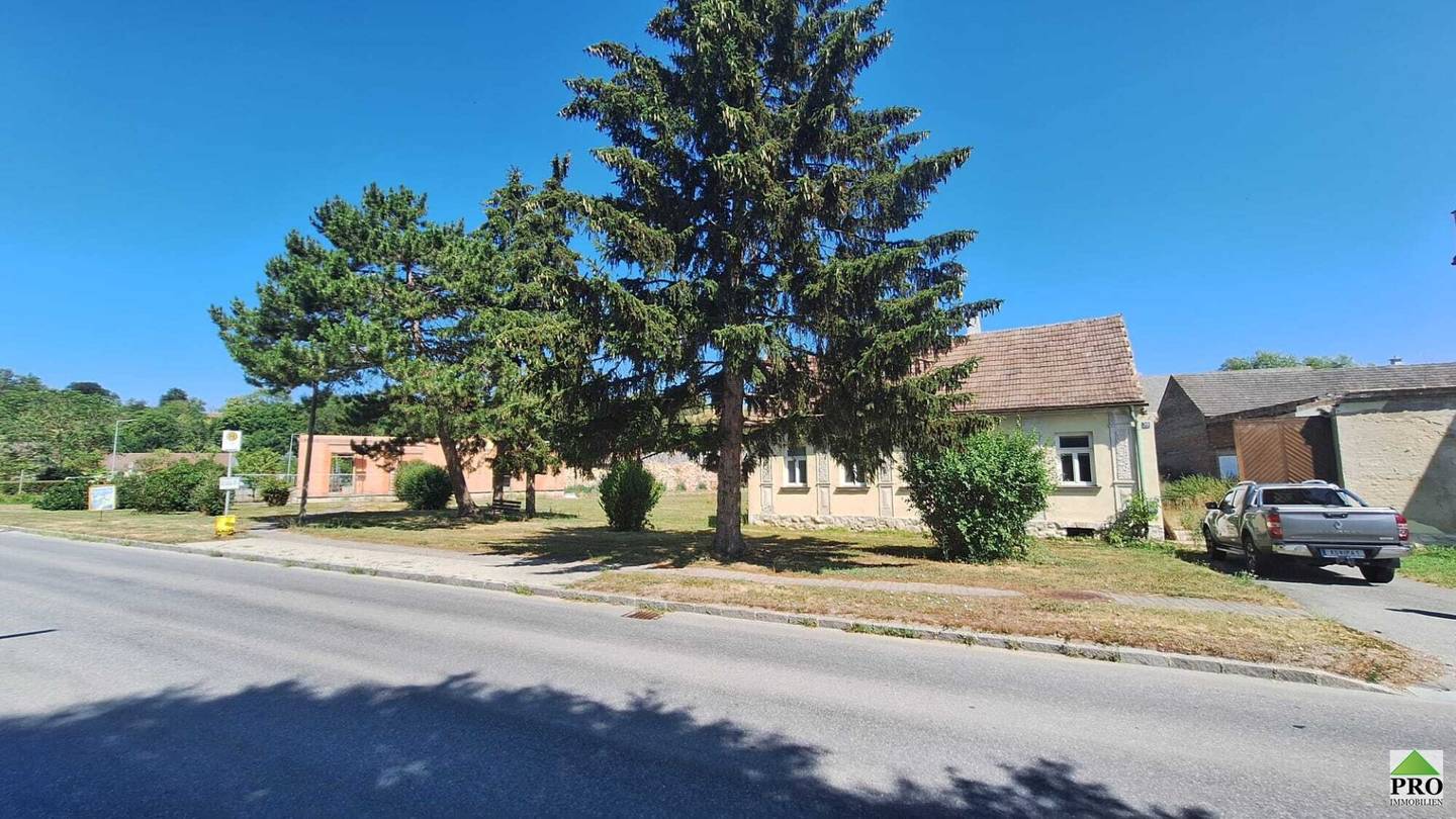 Schönes großes Baugrundstück  in Pürstendorf mit Althausbestand, Fundamente und Anschlüsse für Neubau.