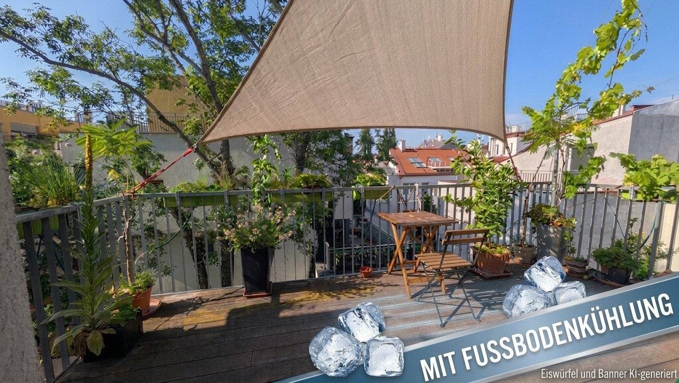 Goldenen Herbst auf der großen Dachterrasse genießen - Fußbodenkühlung/Heizung inklusive. Nähe Kirchenplatz Atzgersdorf.