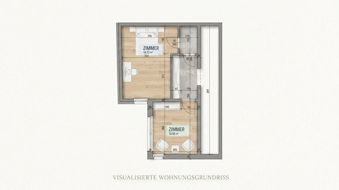 Der Schuberthof - Exklusive 3-Zimmer Eigentumswohnung mit Balkon in bester Korneuburger Wohnlage - Stilvolle Ausstattung in Ruhelage