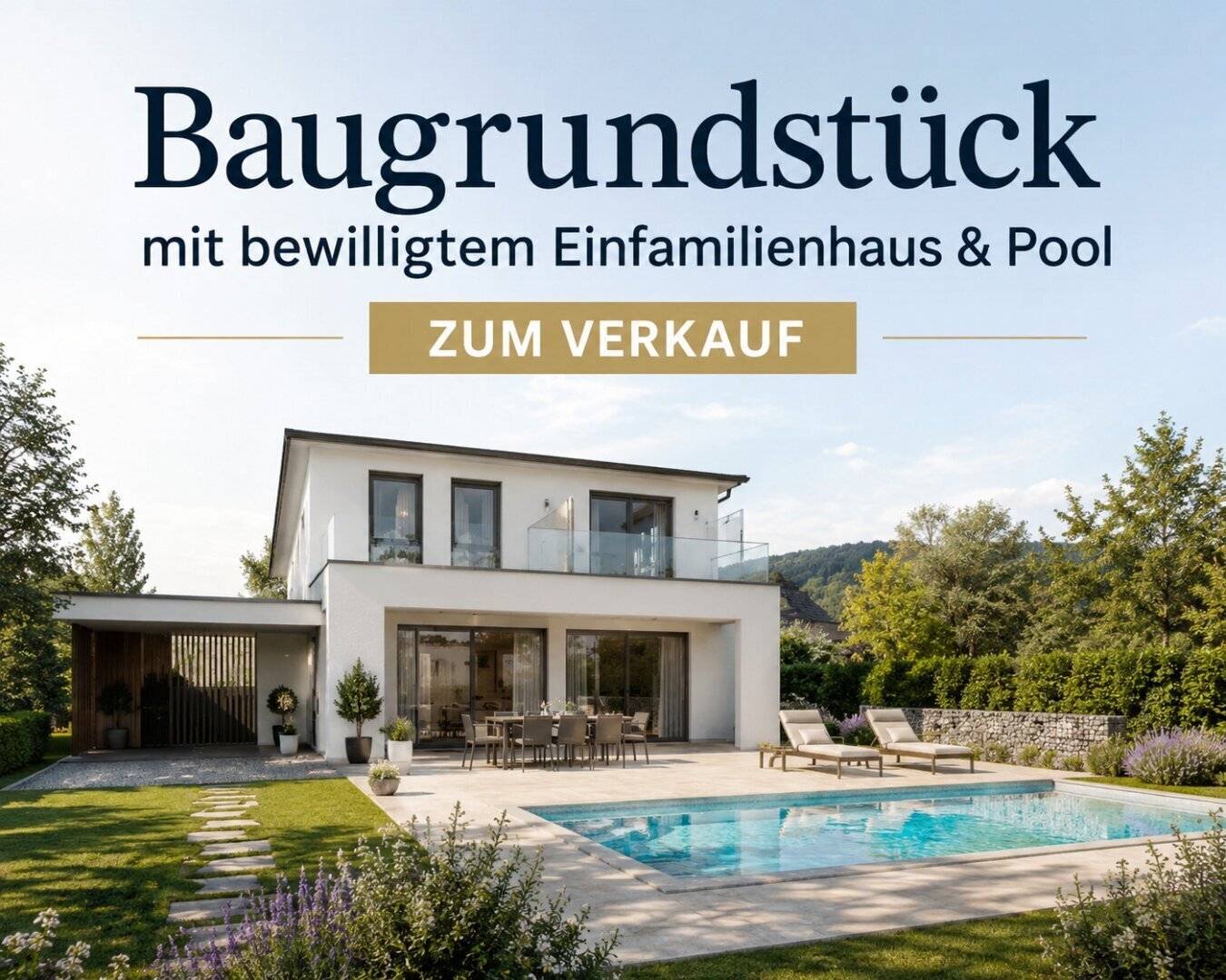 Permit included! Building plot with single-family house &amp; pool – Quiet green location in Alland near Vienna