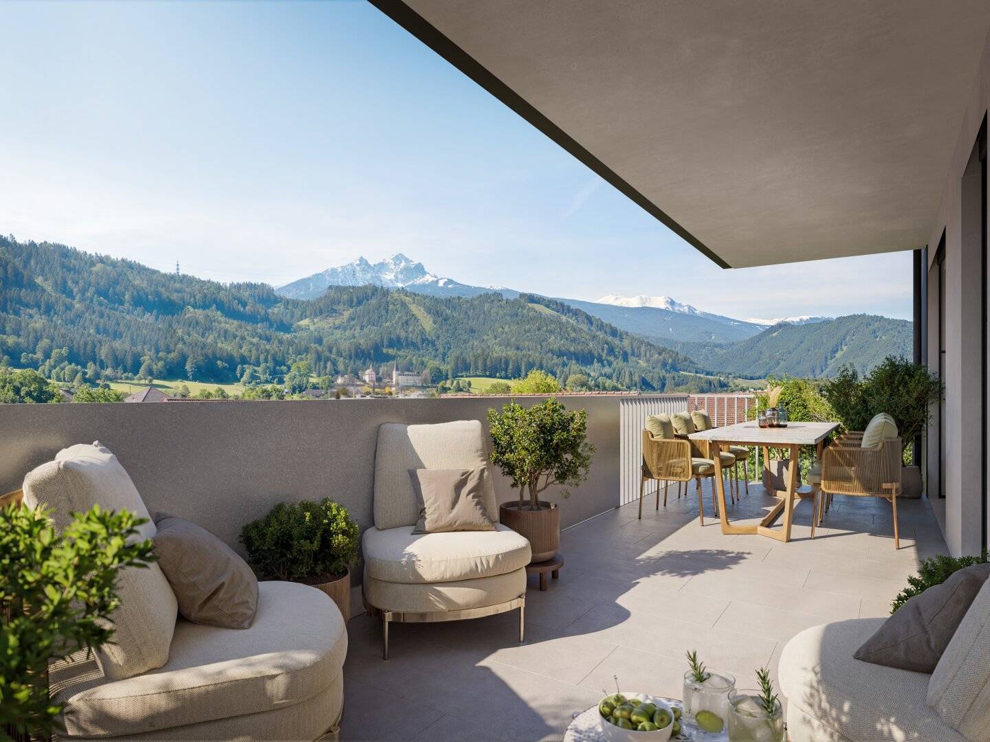 moderne 2-Zimmer-Neubauwohnung mit Südterrasse