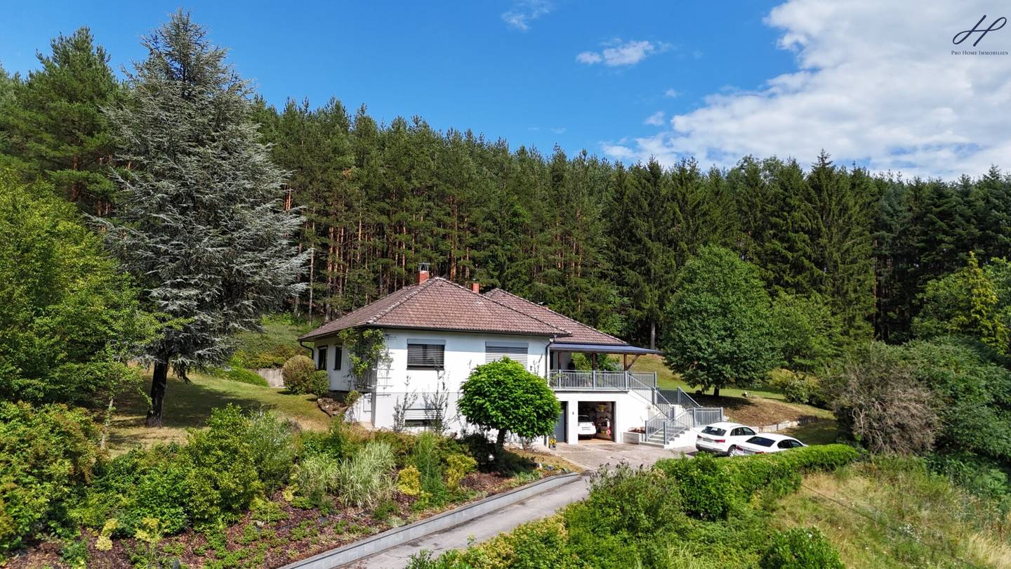 Exklusiver Bungalow in Alleinlage mit eigenem Wald, traumhaftem Fernblick und absoluter Privatsphäre