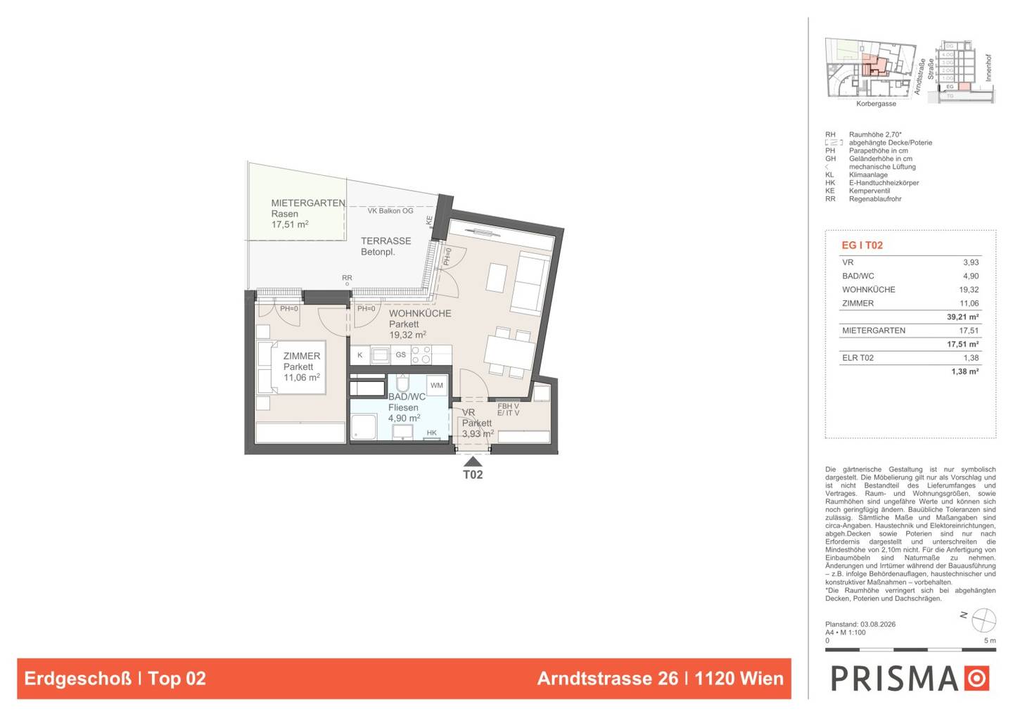 2-Zimmer Wohnung mit Terrasse und Garten
