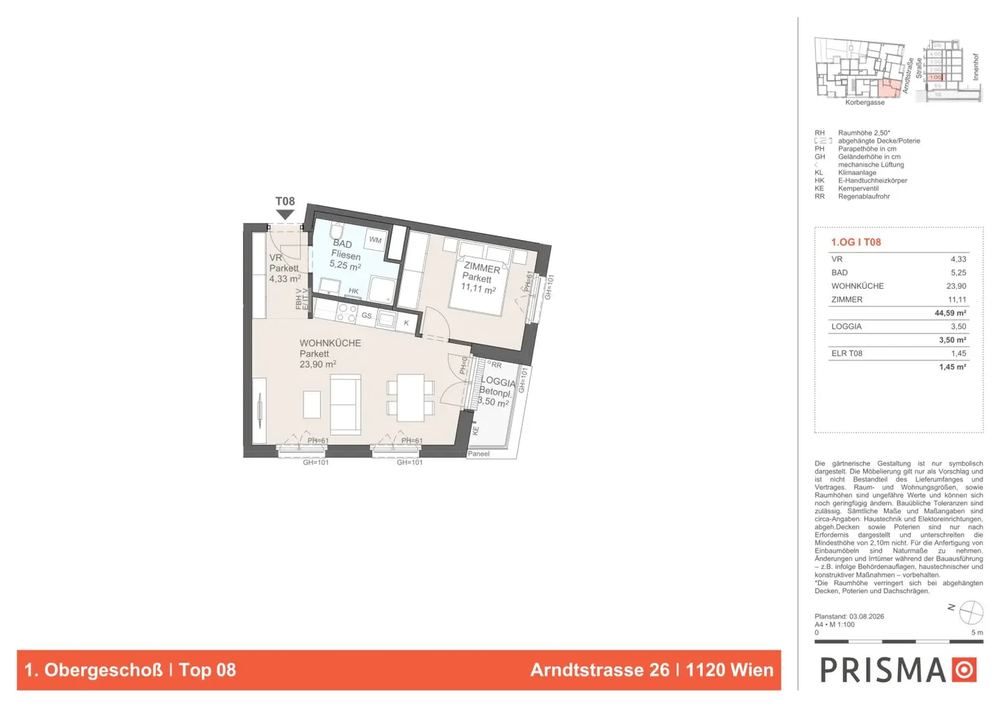 Attractive apartment with two sided south west orientation and loggia balcony