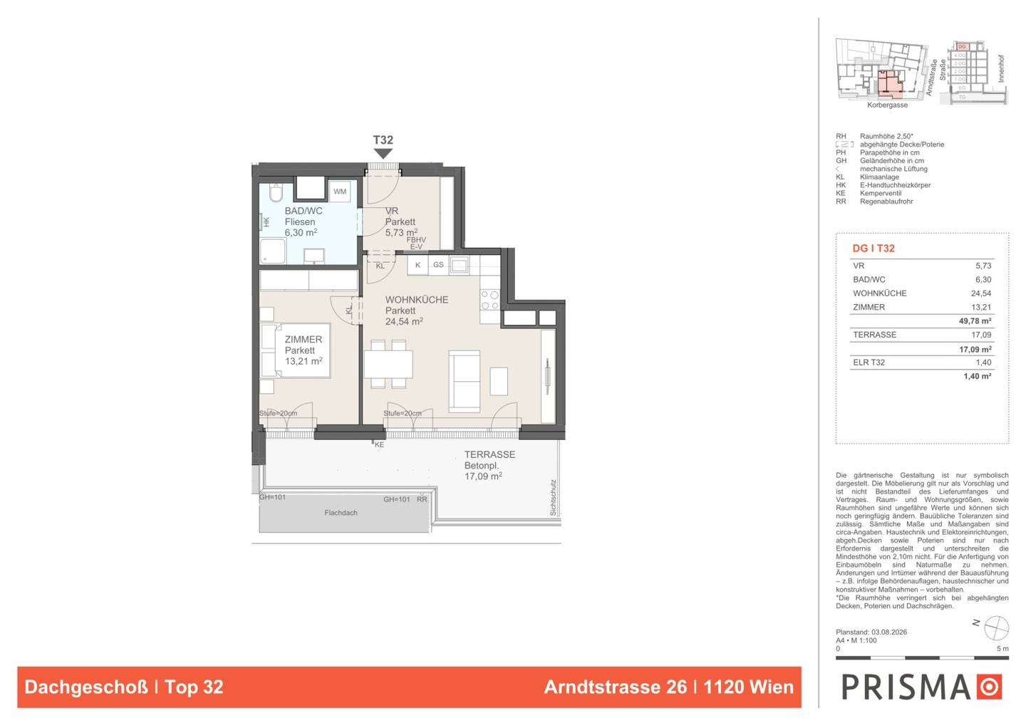 2 Zimmer-Dachgeschoßwohnung mit großer Terrasse *klimatisiert*