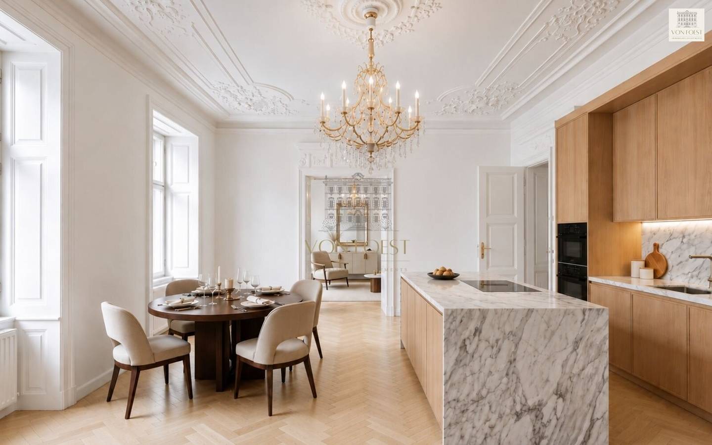 WHERE HISTORY MEETS EXCLUSIVE LIVING COMFORT - Representative FIRST OCCUPANCY period apartment with huge terrace and garage parking space