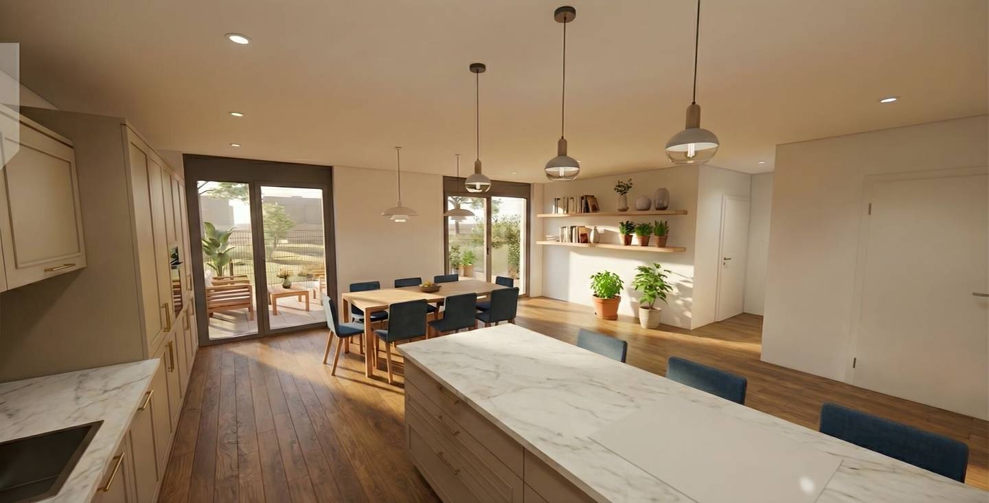 Commission-free first occupancy near Donauinsel: spacious garden apartment with 7 rooms for the large family or the combination living and working