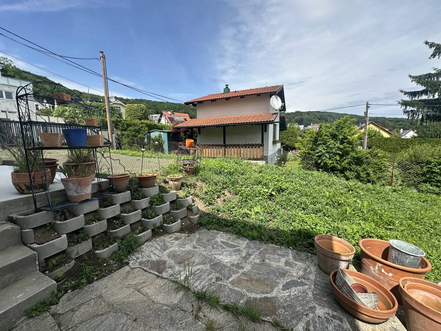 Large garden with small house