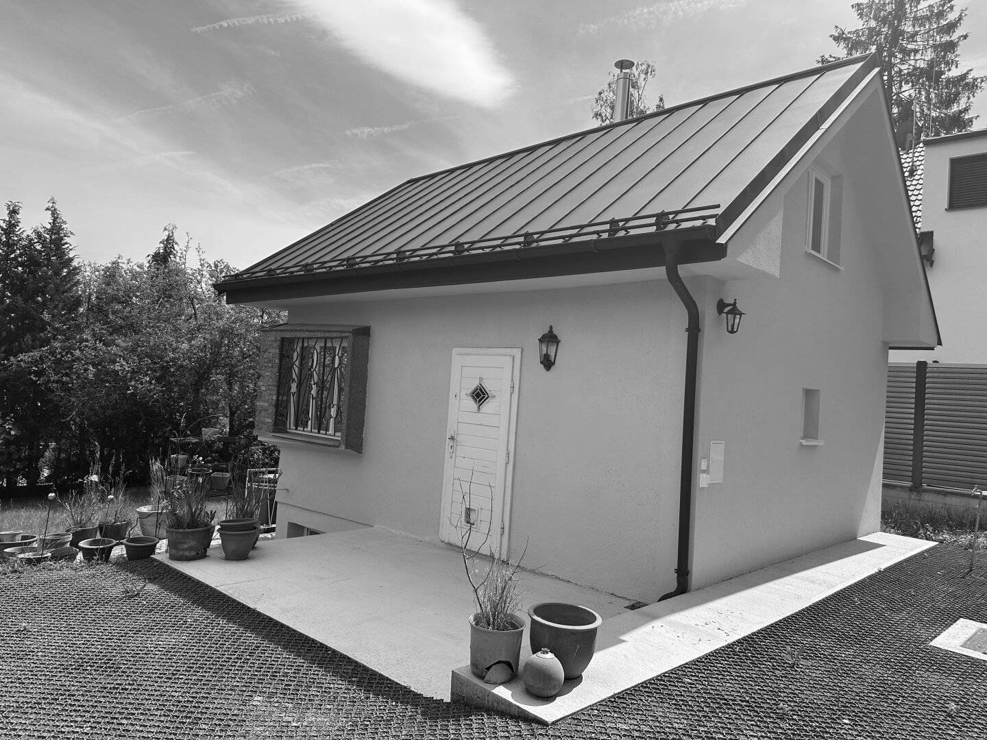 Large garden with small house