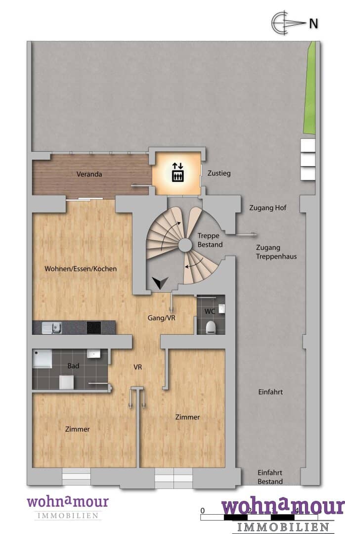 77 m² ALBAU TRIFFT NEUBAU  Kernsaniertes 3-Zimmer im Erdgeschoss mit Veranda in Innsbruck-Wilten