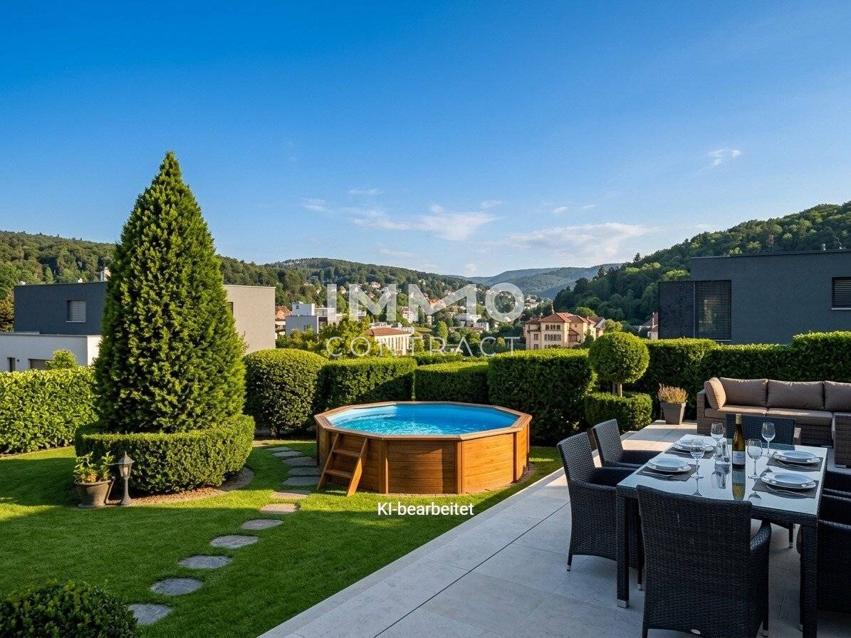 Ihr privates Gartenparadies in Döbling – Charmantes Gartenhaus mit Pool, Sonnenterrasse &amp; traumhaftem Ausblick!