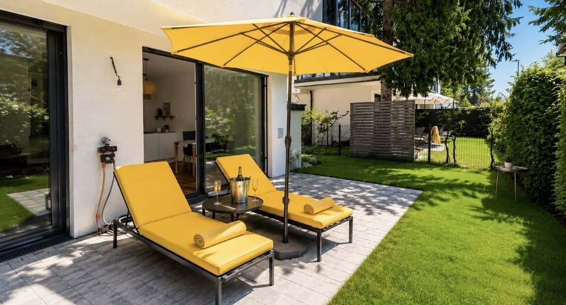Neuwertige 2-Zimmer-Wohnung mit Garten &amp; Terrasse in 1220 Wien – Top Ausstattung!
