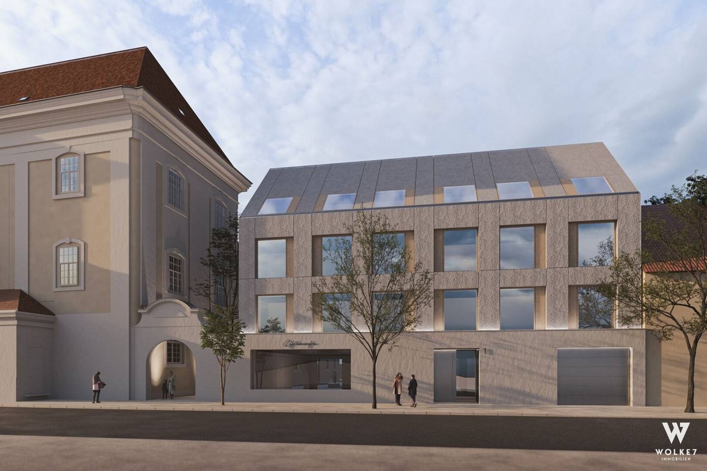 Commercial space in the heart of Korneuburg | Usable area approx. 151 m2 | Outdoor area possible | barrier-free | Planning still individually adaptable | Ready for occupancy March 2028