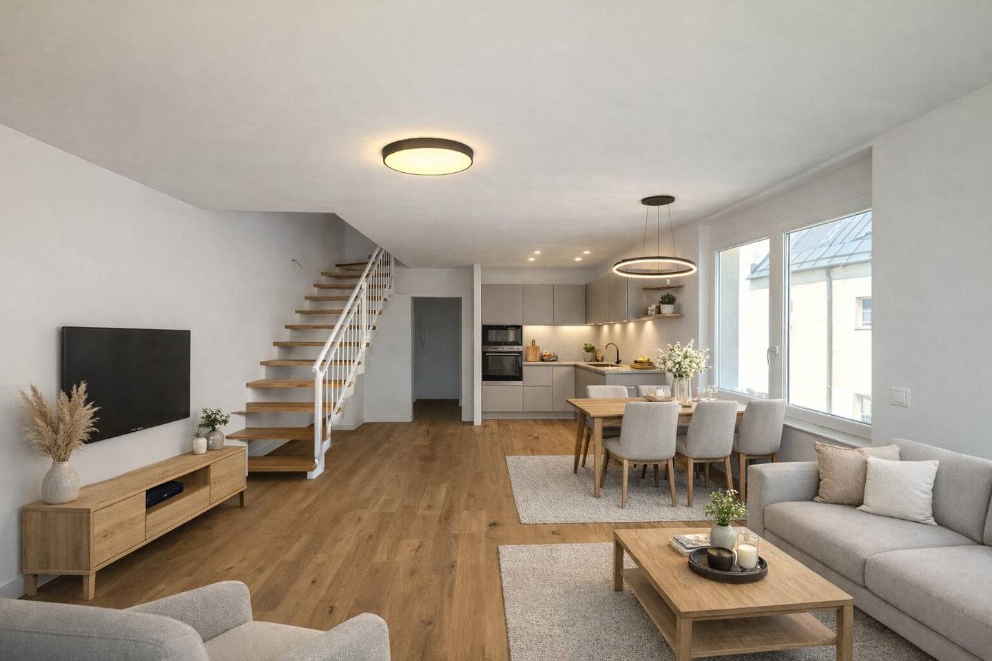 Bezugsfertige 3-Zimmer-Maisonette mit Balkon – Erstbezug in ruhiger Grünlage in Neu-Essling