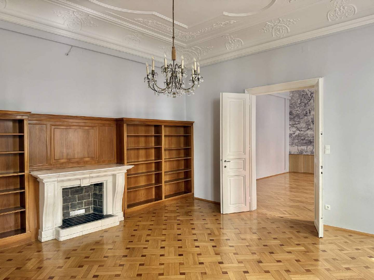 Representative old building apartment with stucco ceilings