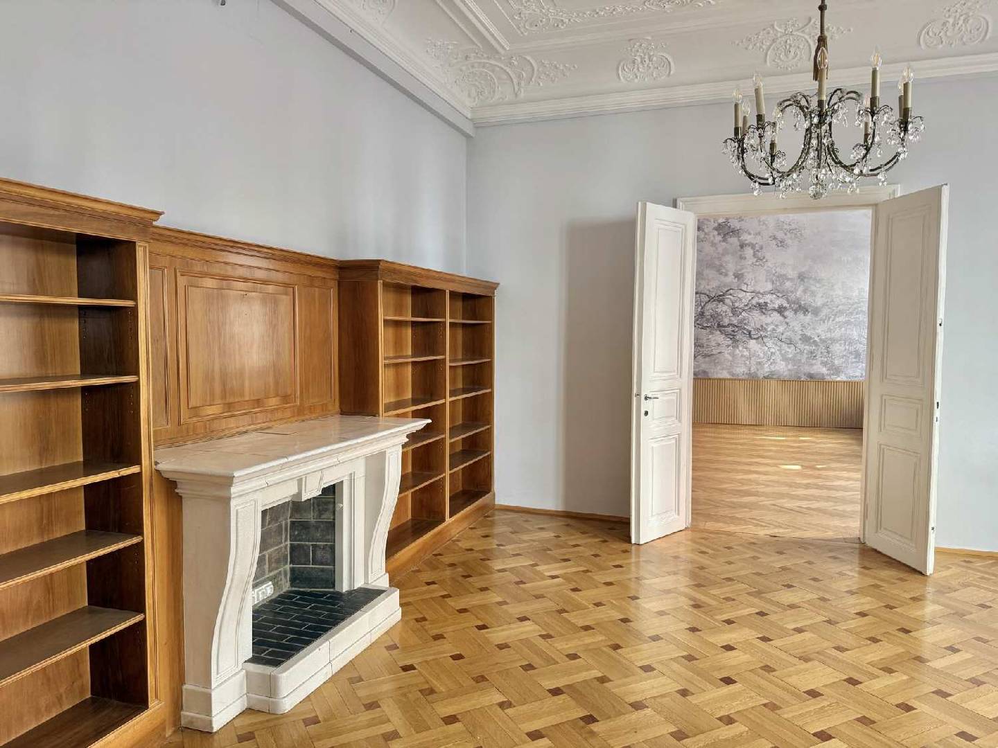 Representative old building apartment with stucco ceilings