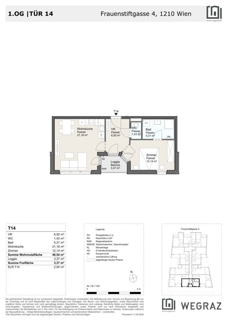 Compact 2-room apartment with loggia on 1st floor in 1210 Vienna