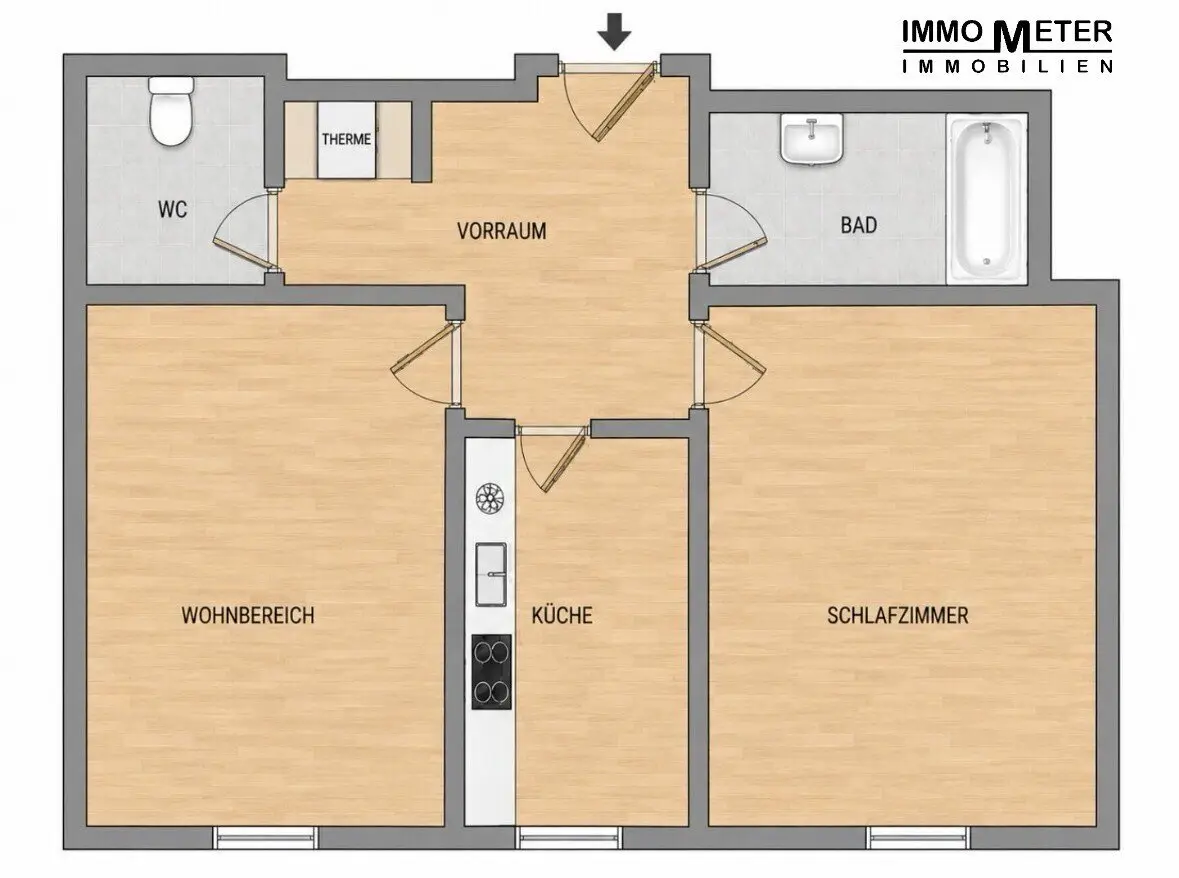 Preisattraktive 2-Zimmer-Eigentumswohnung | Separate Küche | Top-Grundriss | Zentrale Lage