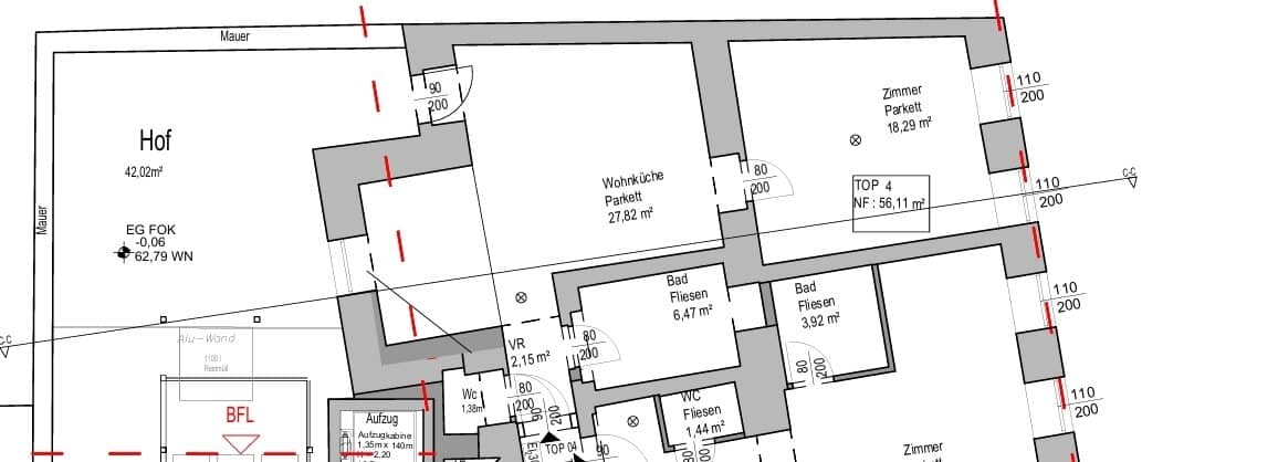 Renovated old building apartment on the ground floor with spacious courtyard terrace 2 rooms 1100 Vienna